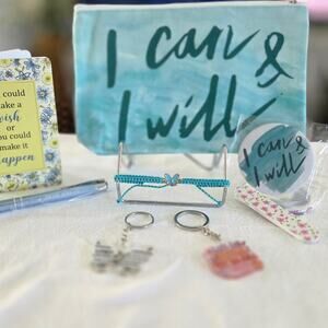 "I CAN & I WILL " Inspirational/Motivational Canvas Gift Set (Teal)